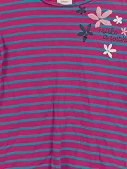 Vorschaubild 4 von Mädchen Langarmshirt Gr. 116/122 Pink Gestreift Blumen