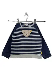 Vorschaubild 1 von Langarmshirt Bär Gestreift Blau Gr. 104 Jungen Sweatshirt Baumwolle