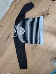 Vorschaubild 3 von Langarmshirt Bär Gestreift Blau Gr. 104 Jungen Sweatshirt Baumwolle