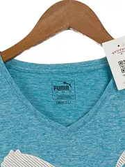 Vorschaubild 3 von Damen Sport Shirt Türkis Gr. 36/S Polyester Kurzarm Logo