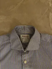 Vorschaubild 3 von Herren Business Hemd Langarm Blau Gestreift Gr. 36 S 100% Baumwolle