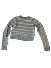 Vorschaubild 1 von Damen Pullover Gr. 40/L Blau Gestreift Strick Casual