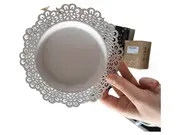 Vorschaubild 1 von Kuchenteller Weiß Metall Charmant Florales Lochmuster 18cm Servierteller