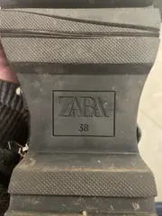 Vorschaubild 3 von Damen Schnürstiefel Nieten Ketten Perlen Schwarz Gr. 36
