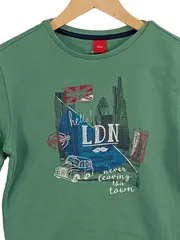 Vorschaubild 2 von Kinder Pullover Gr. 140 Grün mit London Motiv