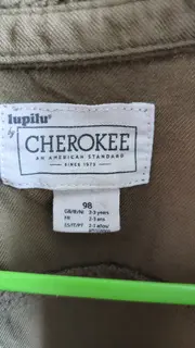 Vorschaubild 6 von Mädchen Bluse Gr. 98 Oliv Blumen Stickerei Langarm