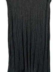 Vorschaubild 3 von Taifun Damen Strickkleid Gr. M Grau Rippstrick Kurzarm Freizeitkleid