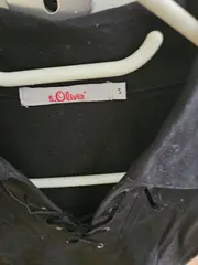 Vorschaubild 4 von Damen Poloshirt Schwarz Gr. 36 S Kurzarm Schnürung Casual Baumwolle