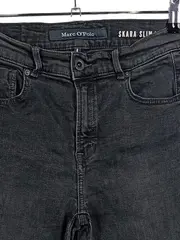 Vorschaubild 2 von Damen Jeans Slim Fit Grau W28/36 S Baumwolle Elasthan Fransen