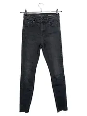 Vorschaubild 1 von Damen Jeans Slim Fit Grau W28/36 S Baumwolle Elasthan Fransen