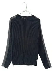 Vorschaubild 1 von Herren Pullover Rippstrick Langarm Gr. M Schwarz Grau Denim