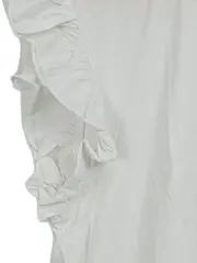 Vorschaubild 2 von Damen T-Shirt Rüschen Ärmel Weiß Gr. S Baumwolle Sommer Top