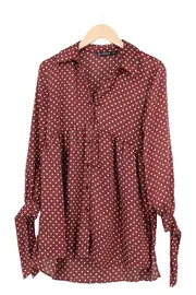Vorschaubild 1 von Damen Bluse XS/32 Rot Punkte Casual Feminin Modern Polyester