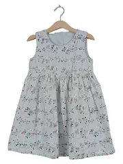 Vorschaubild 1 von Mädchen Sommerkleid Blumenmuster Gr. 116 Hellblau Baumwolle