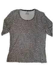 Vorschaubild 1 von Damen T-Shirt Gr. 40 Braun Weiß Abstrakt Bio-Baumwolle