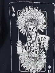 Vorschaubild 2 von Herren T-Shirt Totenkopf Spielkartenmotiv Schwarz XL Streetwear