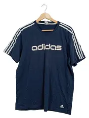 Vorschaubild 1 von Herren T-Shirt Gr. L Blau Logo Print Sport Baumwolle Kurzarm