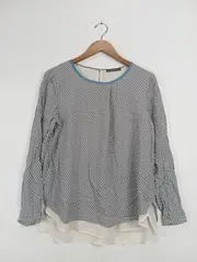 Vorschaubild 2 von Damen Bluse Gr. 38/M Mehrfarbig Modern Gemustert Langarm