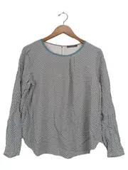Vorschaubild 1 von Damen Bluse Gr. 38/M Mehrfarbig Modern Gemustert Langarm