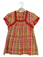 Vorschaubild 1 von Sommerkleid Mädchen Gr. 138/140 kariert rot Baumwolle