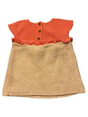 Vorschaubild 2 von Strickkleid Baby Mädchen Gr. 68 Mehrfarbig Rüschen Knöpfe A-Linie