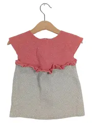Vorschaubild 1 von Strickkleid Baby Mädchen Gr. 68 Mehrfarbig Rüschen Knöpfe A-Linie