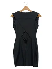 Vorschaubild 2 von Damen Etuikleid Gr. 34/XS Schwarz Elegant Minimalistisch Business