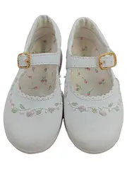 Vorschaubild 1 von Mädchen Ballerinas Schuhe Gr. 22 Weiß Festlich Stickerei Perlen