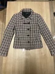 Vorschaubild 2 von Damen Tweed Blazer Jacke kariert Gr. 38 M Mehrfarbig Klassisch