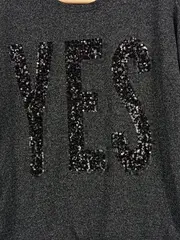 Vorschaubild 3 von Damen Pullover Grau 38/M mit Pailletten Schriftzug