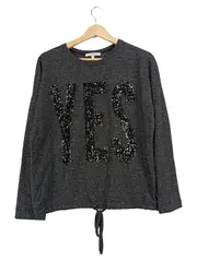 Vorschaubild 1 von Damen Pullover Grau 38/M mit Pailletten Schriftzug