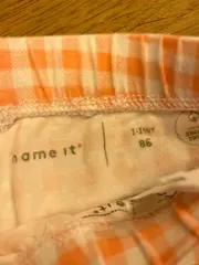 Vorschaubild 3 von Mädchen Leggings kariert Orange Weiß Gr. 86 Bio-Baumwolle