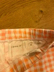 Vorschaubild 2 von Mädchen Leggings kariert Orange Weiß Gr. 86 Bio-Baumwolle