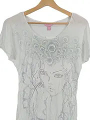 Vorschaubild 2 von EDC Damen T-Shirt Weiß Gr. 34/XS Casual mit Grafischem Print