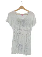 Vorschaubild 1 von EDC Damen T-Shirt Weiß Gr. 34/XS Casual mit Grafischem Print