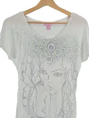 Vorschaubild 4 von EDC Damen T-Shirt Weiß Gr. 34/XS Casual mit Grafischem Print