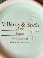 Vorschaubild 3 von Vase Paon Porzellan bauchig weiß 21cm Pfau Motiv Klassisch
