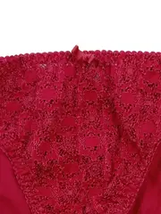 Vorschaubild 3 von Damen Slip mit Spitze Rot Gr. S Baumwolle Elasthan