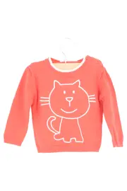Vorschaubild 1 von Kinder Pullover Gr. 74 Rot Katze Langarm Baumwolle Casual