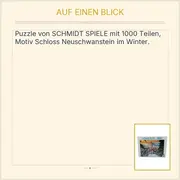 Vorschaubild 3 von Schmidt Puzzle 1000 Teile Schloss Neuschwanstein Winter 652x476mm