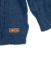 Vorschaubild 3 von Strickjacke Kinder Gr. 68 Blau Baumwolle Zopfstrickmuster
