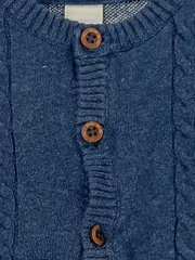 Vorschaubild 4 von Strickjacke Kinder Gr. 68 Blau Baumwolle Zopfstrickmuster