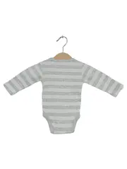 Vorschaubild 2 von FISHER-PRICE Baby Body Gr. 56 Grau Gestreift Langarm Baumwolle
