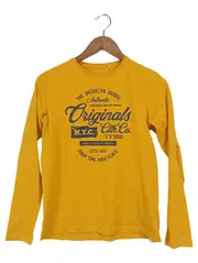 Vorschaubild 1 von Langarmshirt Kinder Gelb Schriftzug Gr. 164 Casual Baumwolle