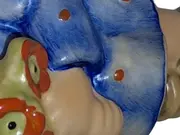Vorschaubild 3 von Mädchen mit Blumenstrauß Dekofigur Porzellan Blau Klassisch 9cm
