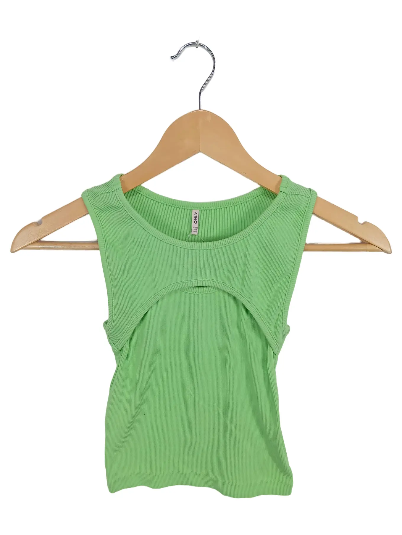 ONLY Kinder Top Grün Gr. 152 Rippstrick Tanktop