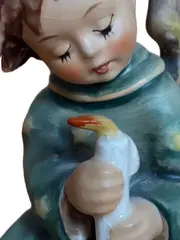 Vorschaubild 2 von Engel mit Kerze Dekofigur Keramik Weihnachten Grün 15cm