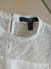 Vorschaubild 2 von Damen Bluse mit Spitze Gr. 32/XXS Weiß Feminin