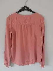 Vorschaubild 3 von Bluse Damen Gr. 34 Rosa Casual Langarm Viskose