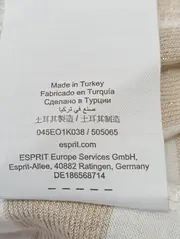 Vorschaubild 6 von Damen T-Shirt Gr. 36/S Beige Gestreift Metallic Kurzarm Basic